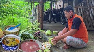 Menu buka puasa super nikmat, es degan ,ikan Bagong cabe ijo santan pedas, masakan desa