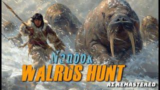 Beach Battle: Inuit Hunters Confront a Huge Walrus in the Arctic