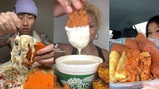 1 hour tiktok mukbang compilation part-98| chipotle ,tacos, wingstop and more