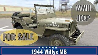 1944 Willys (JEEP) MB * WWII Military Utility Vehicle * RESTORED **  #usa #wwii #classiccars