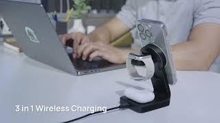 SODI 3-In-1 Magnetic Charger With 15W Qi2 Wireless Charging