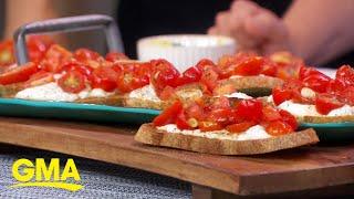 Chef Alex Guarnaschelli makes her ricotta tomato crostini