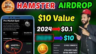 Hamster $HMSTR Token Value $10 Increase | Hamster Kombat Airdrop Withdrawal  | Hold or sell hamster