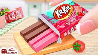 Making Miniature Kitkat Strawberry Pudding At Home | ASMR Cooking Mini Food