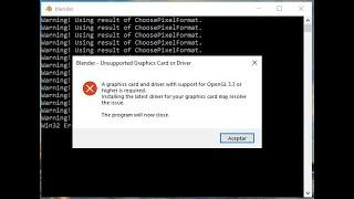 BLENDER | SOLUCIÓN: Error Unsupported Graphics Card or Driver