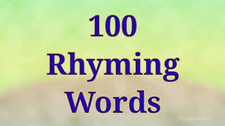 Rhyming Words for Kids || English Rhyming Words