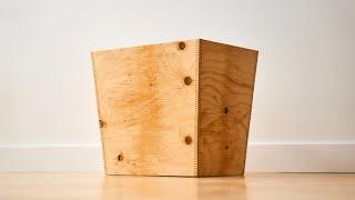 Making a Waste Basket from Scrap Plywood - Woodworking - Box Joints