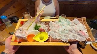 Eating at a Fishing Restaurant in Tokyo Japan