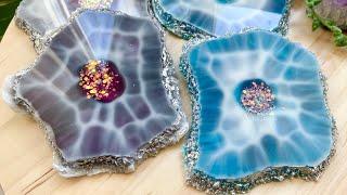 Larimar Effect in Resin Coasters Step by Step Tutorial