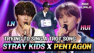 [C.C.] Stray Kids' I.N & Pentagon's Hui Try Trot! #STRAYKIDS #PENTAGON #IN #HUI