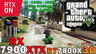 GTA 5 Enhanced Ray Tracing | RX 7900 XTX | Sim. R7 7800X3D | 4K - 1440p - 1080p | Maximum Settings