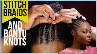 Try this stitch braid hack. Beginner-friendly stitch braid tutorial on type 4 natural hair.