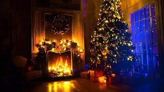 Christmas Fireplace with Music  Ambience