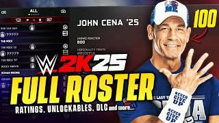 WWE 2K25: FULL ROSTER & RATINGS! Including Showcase, DLC, Persona, Unlockables and More!