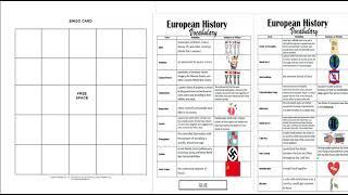 Euro History Vocab Bingo Game