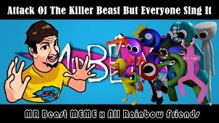 FNF Attack Of The Killer Beast But Everyone (All Rainbow Friends) Sings It | Roblox  x MR Beast MEME