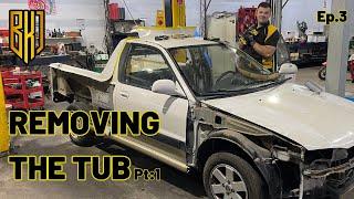 E30 Ute Build  Ep.3 Removing the tub from a Proton Jumbuck