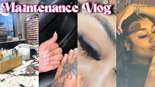 Maintenance Vlog  | eyebrows, nails, hair, lashes, etc.