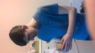 Pearse downing a pint in 4 seconds!