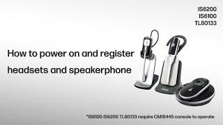 Power on and register headsets and speakerphone - VTech CM-series 4-Line Small Business System
