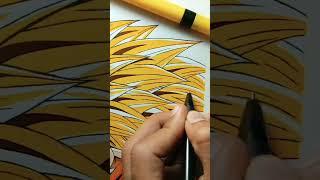 drawing Goku Super sayian 3  #shorts #viral