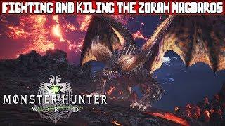 MONSTER HUNTER WORLD Zorah Magdaros Elder Dragon Boss Fight