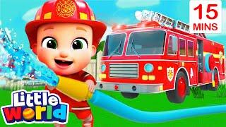 Vehicle Song - Firetruck and Ambulance | Kids Songs & Nursery Rhymes by Little World