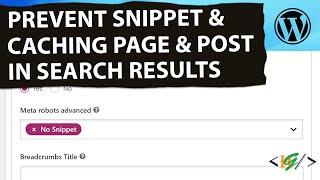 How to Stop Search Engines from Showing Snippet of WordPress Page & Post in Search Results