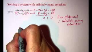 Solving a System with Infinitely many solutions