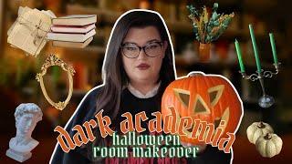 dark academia but make it halloween room and library makeover 