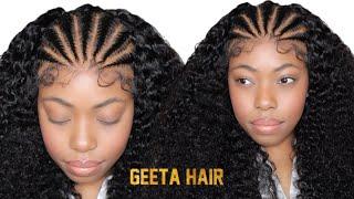 WEAR GO GLUELESS PRE BRAIDED BURMESE CURL WIG | 5 MINUTE BEGINNER WIG INSTALL | GEETA HAIR