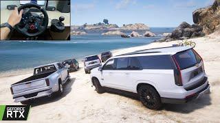 GTA 5 - Stealing Cadillac Escalade from MAFIA GANG - Cadillac Escalade V OFFROAD CONVOY