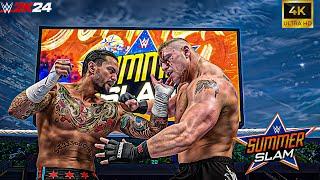 #wwe Brock Lesnar vs. CM Punk | Summerslam | WWE 2K24 | [4K60] #wwe2k24 #brocklesnar