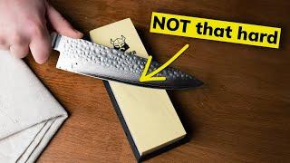 How to use A SHARPENING STONE for knives - Beginners Guide