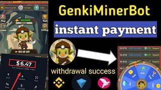 instant payment bot | GenkiMinerBot | Genki miner bot withdrawal #GenkiMinerBot #withdraw #telegram