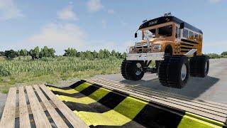 Trucks Cars Buses vs Massive Speed Bumps – Cars vs Upside Down Speed Bump – BeamNG.Drive