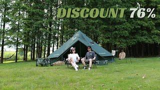 Blackdeer 5-8 Person Camping Tent Cotton Pyramid Army Large Tent Luxury Space Breathable Waterproof