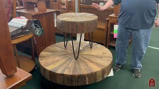 Barn Wood End Table and Matching Coffee Table. Unique Reclaimed Weathered Barn Wood