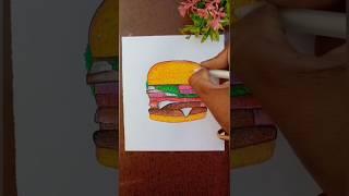 Burger  Drawing with Colour Pencil #easydrawing #shorts