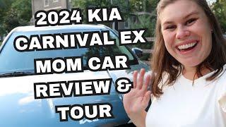 2024 KIA CARNIVAL EX REVIEW & TOUR - MINIVAN MOM CAR TOUR - MINIVAN CARSEAT CONFIGURATION 3 CARSEATS