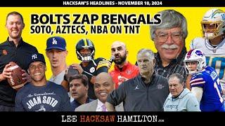 Chargers Zap Bengals, Steelers pound Ravens, NFL Coach Rumors, Aztecs vs Gonzaga, Juan Soto, NHL