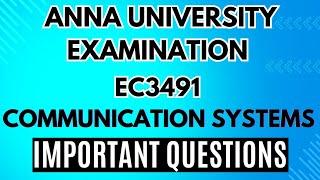 EC3491|Communication Systems|Important Questions |@Toppersacademytamil