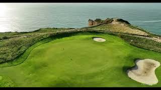 Golf d'Etretat   drone aerial video   Etretat   Hole#12
