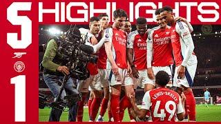 HIGHLIGHTS | Arsenal vs Manchester City (5-1) | Odegaard, Partey, Lewis-Skelly, Havertz, Nwaneri