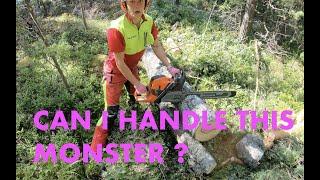 Finnish Female Lumberjack And Husqvarna 592 xpg beast.