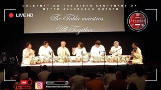 Celebrating the Birth Centenary of Ustad Allarakha khasab The Tabla maestros all together.