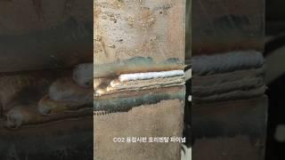 This is a horigental posture welding method in the co2 welding test