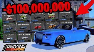 BUYING EVERY Car in ROBLOX Driving Empire!