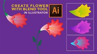 Create Beautiful Flowers using the Blend Tool in Illustrator - Beginner Tutorial #illustrator