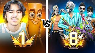 Laka Gamer vs 8 Prime Badge Squad They Call Me Noob 1 vs 4 Custom Room - Garena Freefire